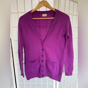Madewell Wallace Merino Wool Cardigan in Purple